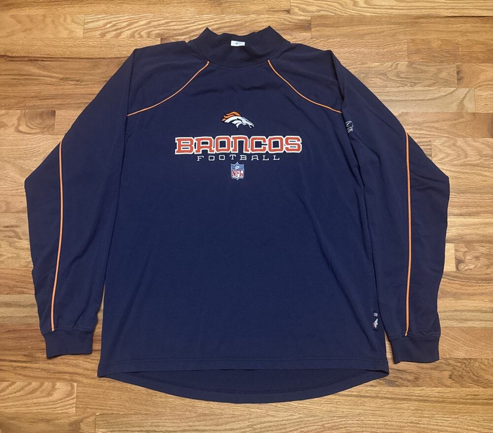 Vintage Reebok Team Apparel NFL Denver Broncos Men’s Long Sleeve Shirt Sz Large